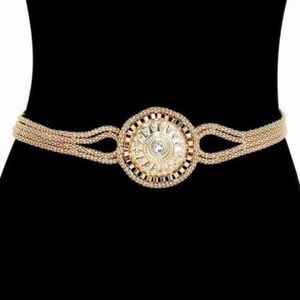 Unique Medallion Crystal Modern Chain Belt